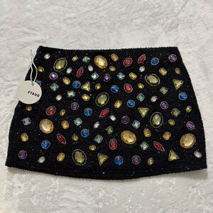 STAUD SUPERNOVA SKIRT BLACK CELESTIAL